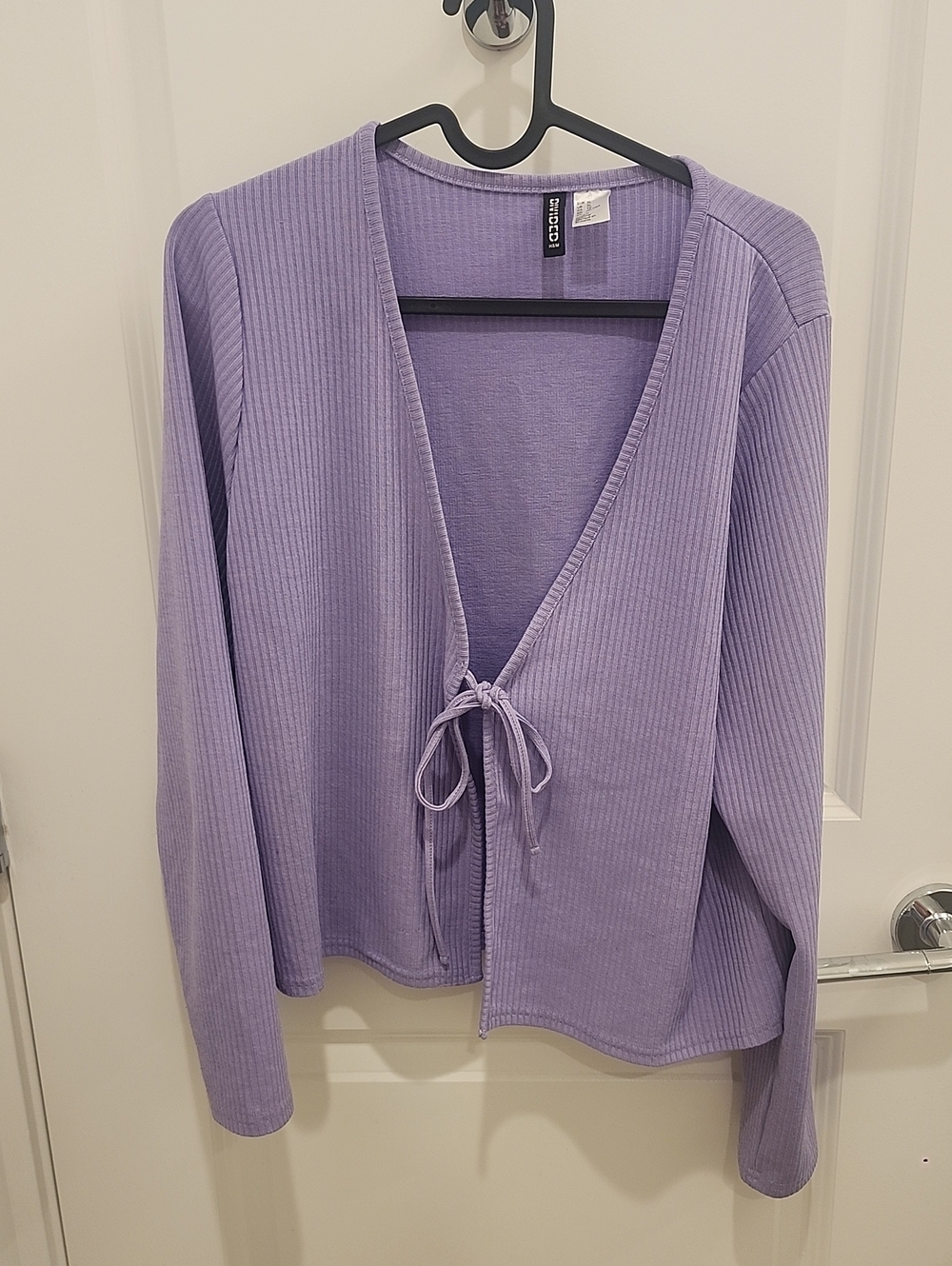 Forever 21 Light Purple Ribbed Tie-Front Cardigan Womens Size XL
